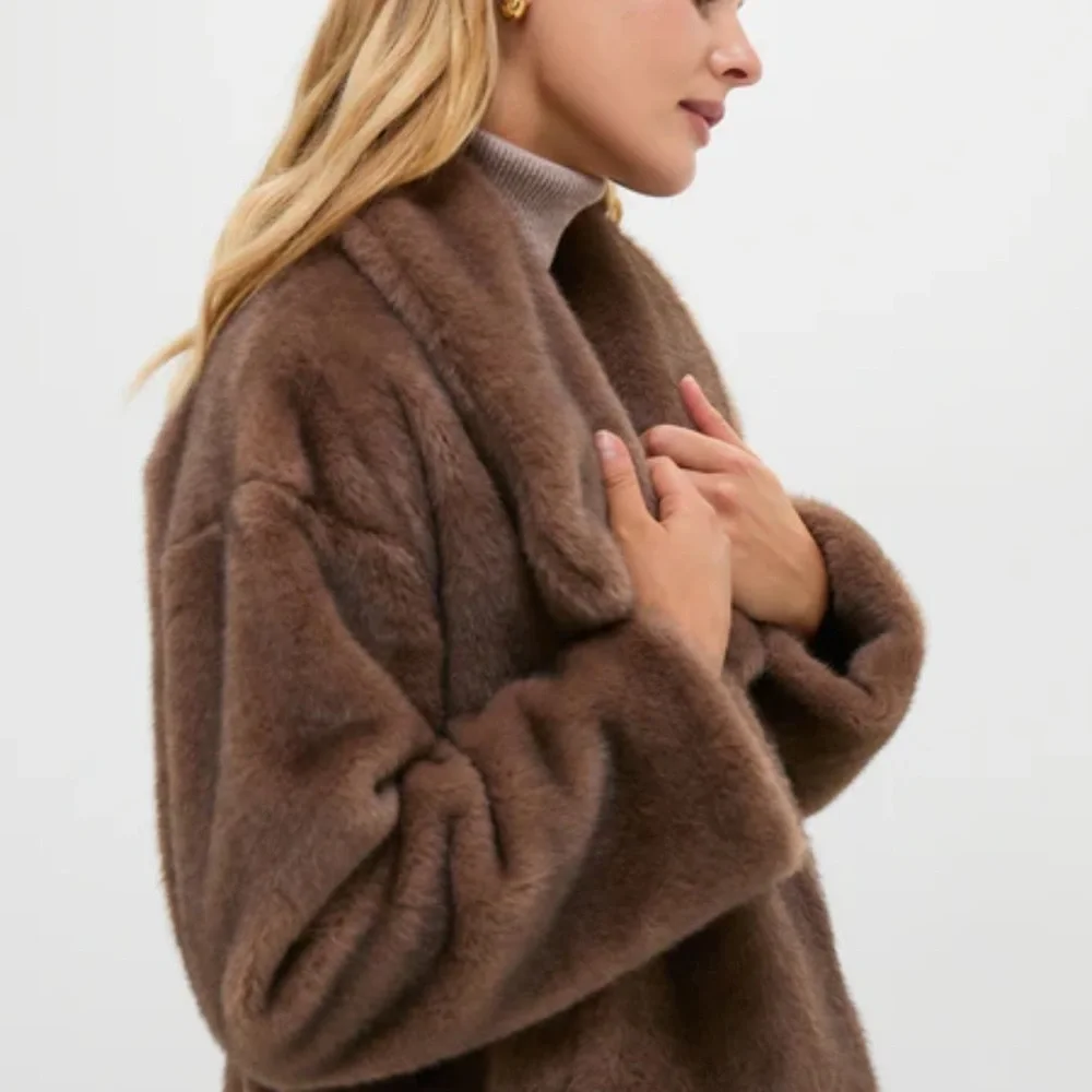 Tuckernuck Women's Brown Faux Fur Jacket - Picture 3 of 5